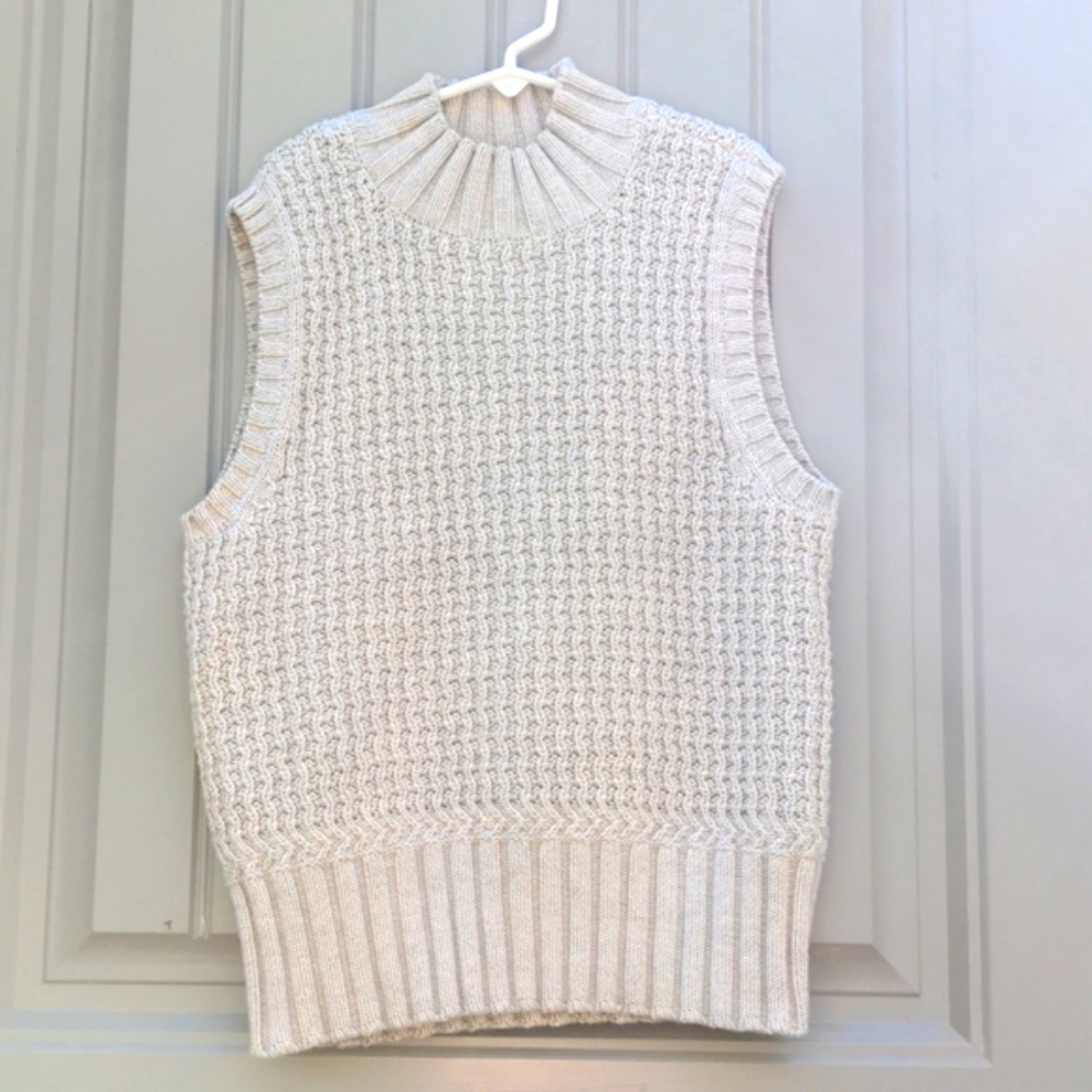 Vintage Tommy Bahama Ivory Cotton Turtleneck Sweater Vest